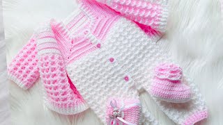 CONJUNTO COMPLETO: Sweater cárdigan o chambrita, gorrito, overol y zapatitos | Crochet paso a paso by Crochet for Baby 15,051 views 1 month ago 2 hours, 37 minutes