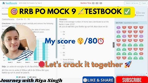 🎯TESTBOOK RRB PO MOCK 9 🛑 ✍️ | SHARE SCORE 📝👆|MY SCORE⏰ #ibps #rrbpo #exams  #youtubevideos