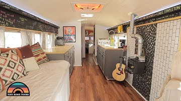 Couples DIY School Bus Conversion Tiny House - Full Time Life On The Road