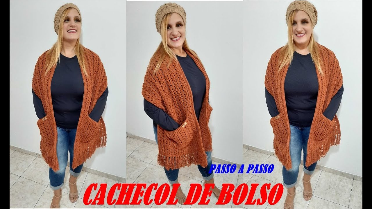 Cachecol de Bolso em Crochê URBANO Por Neddy Ghusmam