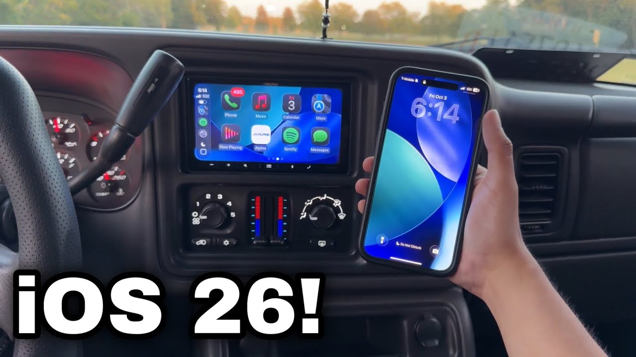 iOS 26 APPLE CARPLAY ON MY 2005 SILVERADO Z71 SINGLE CAB! - YouTube