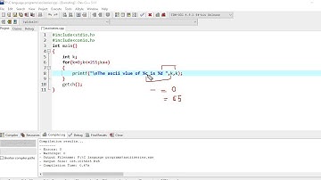 Series of ascii values of Charters in C programming language (Hindi/Urdu)