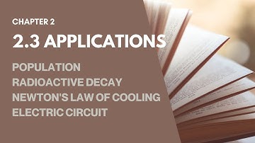 2.3 Applications | First Order of Differential Equation SM025