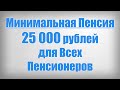 Минимальная Пенсия 25 000 рублей для Всех Пенсионеров