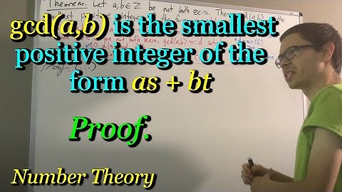 gcd(a,b) = as + bt for integers s and t, and is the smallest such positive integer (Proof)