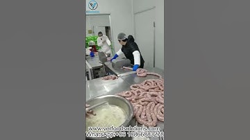 Vacuum Quantitative Sausage Filling Machine Connect With Sausage Knotting Tying Linking Machine