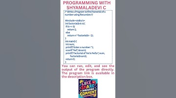 Write a C program to Find Factorial of a Number using Recursion.