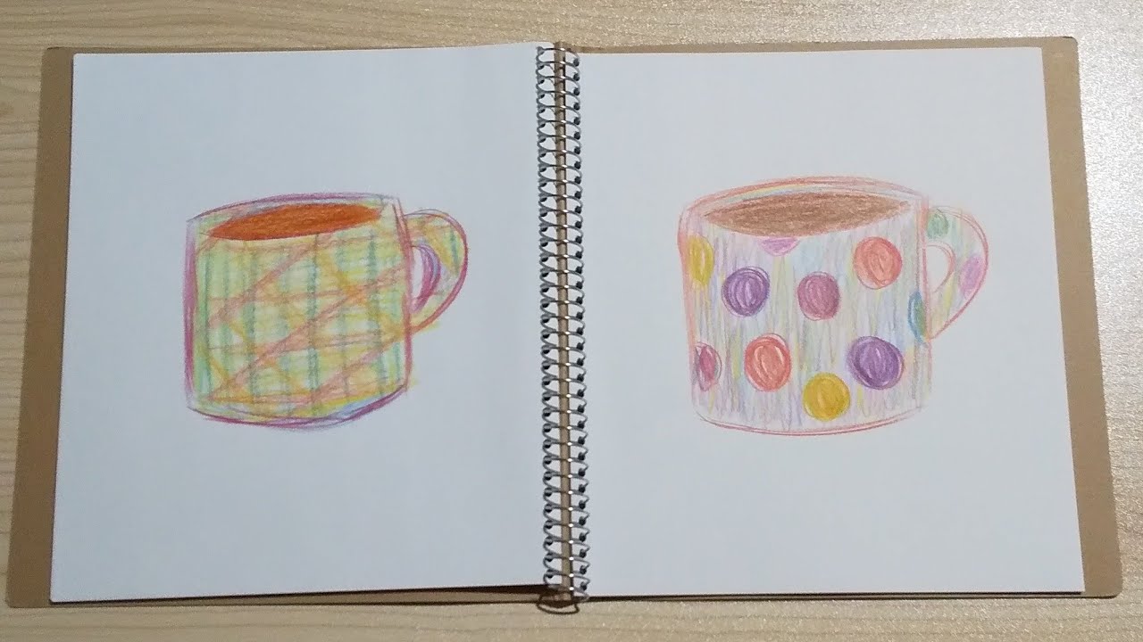 色鉛筆でコーヒーとココアを描く💖 - YouTube