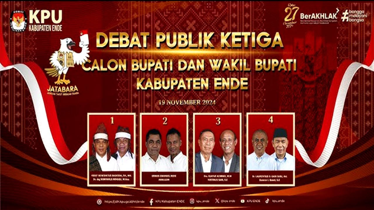 🔴LIVE: Debat Publik Ketiga Calon Bupati Dan Wakil Bupati Kabupaten Ende Tahun 2024