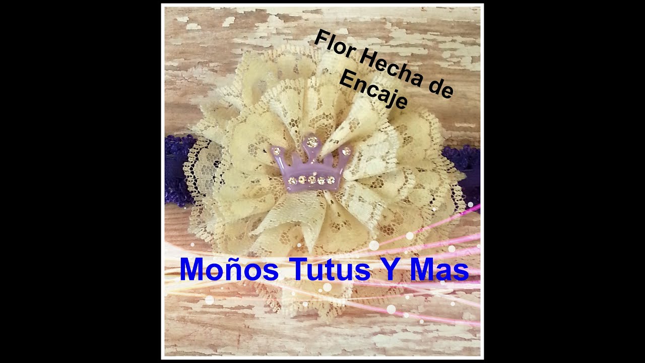 FLORES CON ENCAJE Paso a Paso SHABBY CHIC LACE FLOWER Tutorial DIY How To PAP Video 34