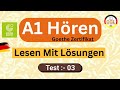 A1 Hören ||Goethe Zertifikat A1 || Test- 03 || German A1 Listening|| Hören A1 || A1 Hören Mit Lösung
