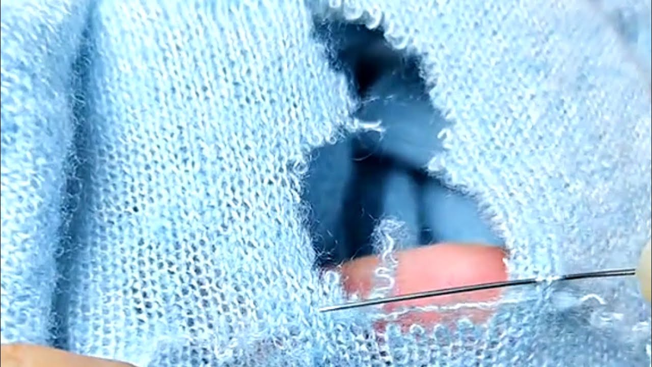 How to Perfectly Repair a Hole in a Knitted Sweater - YouTube