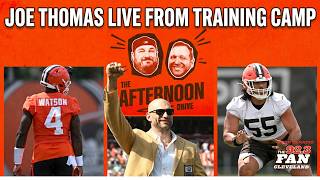 Browns legend Joe Thomas weighs in on QB battle; Spencer Fano rotating LT reps with Dawand Jones