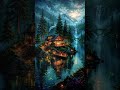 Glowing Forest Cabin on the River- Frequency for Pain Relief &amp; Healing  #174hz #painrelief #shorts