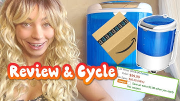 COSTWAY MINI Wash & Spin Machine **Linked below** | REVIEW + FULL CYCLE  2021 | Tiny house