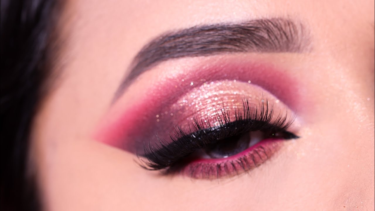 Pink BRIDAL Cut crease eyeshadow Tutorial || Step by step eye look || Shilpa