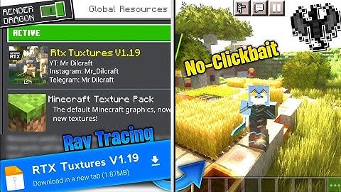 Realistic Rtx Shader For Minecraft pe 1.19 || Ray Tracing In Mcpe 1.19 (Rende...