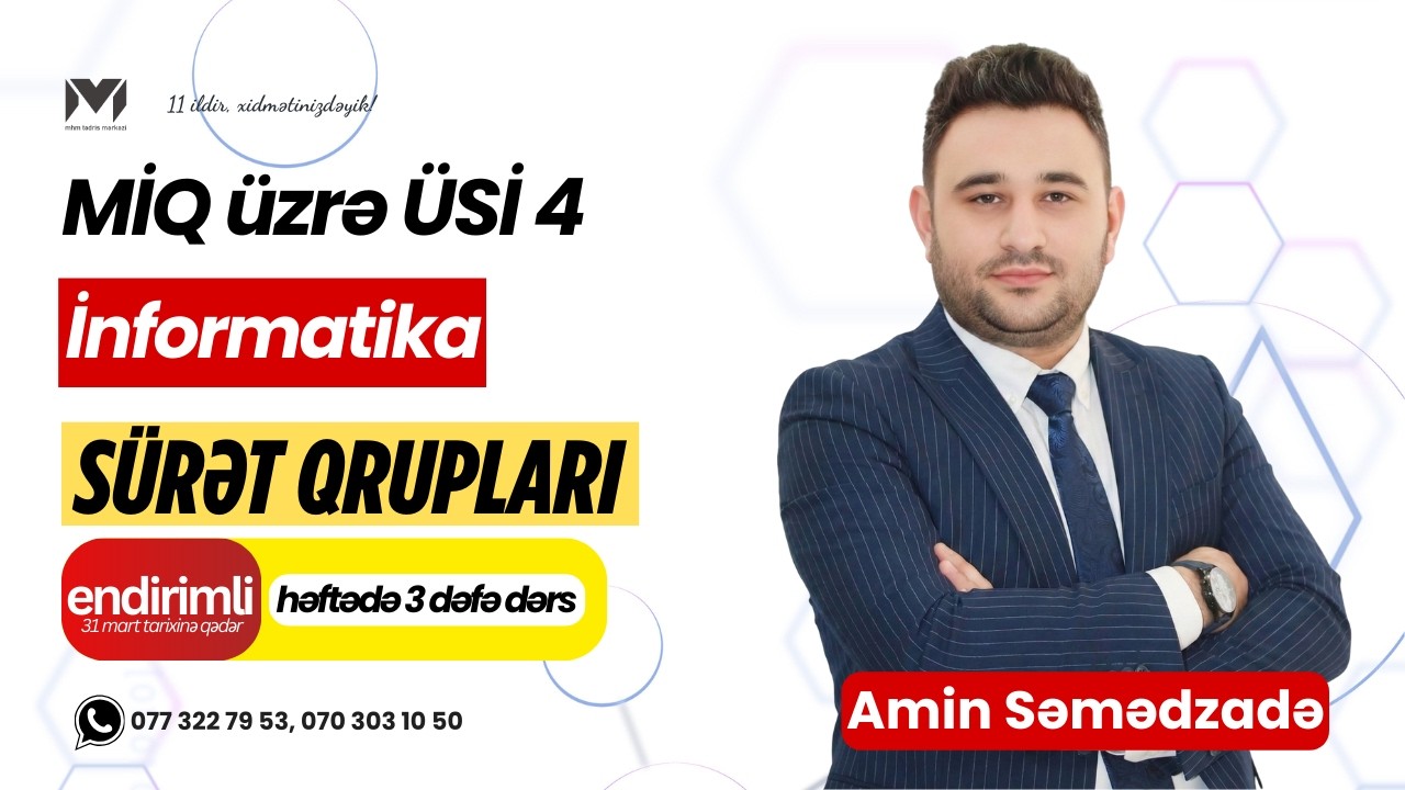 MİQ üzrə ÜSİ 4 | İnformatika | Amin müəllim #miq ##mhm