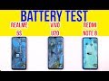 Vivo U20 vs Redmi Note 8 vs Realme 5s: Battery Drain Test | Battery Charging Test