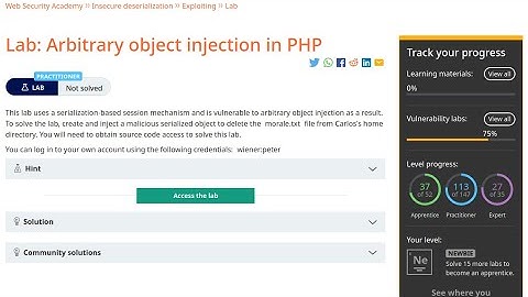 Web Security Academy | Insecure Deserialization | 4 - Arbitrary Object Injection In PHP