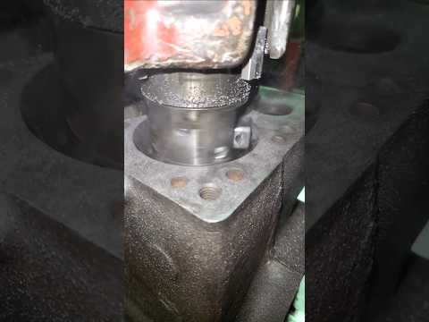 Installing a sleeve in a Dodge block #engine #repair #educational #dodge