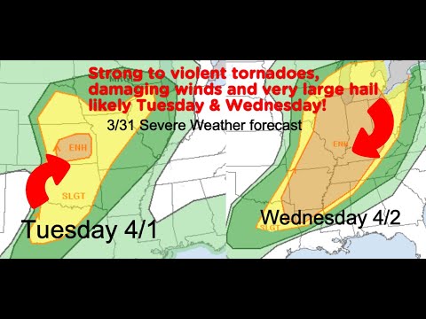 Strong tornadoes, damaging winds and large hail likely Tuesday ...