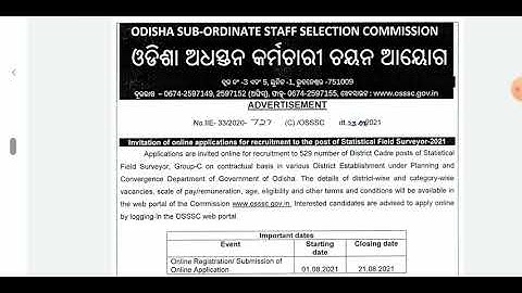 Statistical Field Surveyor 529 post ll OSSSC