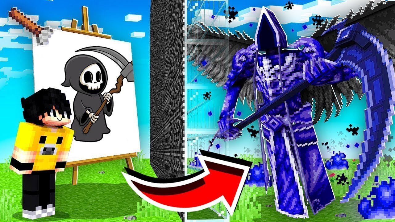 Minecraft'ta ÇİZDİĞİM BOSSLAR CANLANIYOR!! (1 SAAT!)