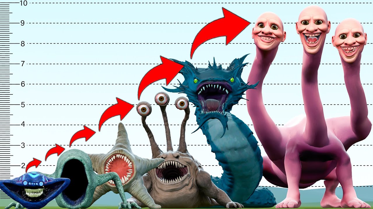SIZE COMPARISON OF ALL NEW SEA MONSTER CREATURE in Garry's Mod!