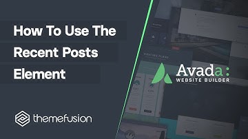 How To Use The Recent Posts Element