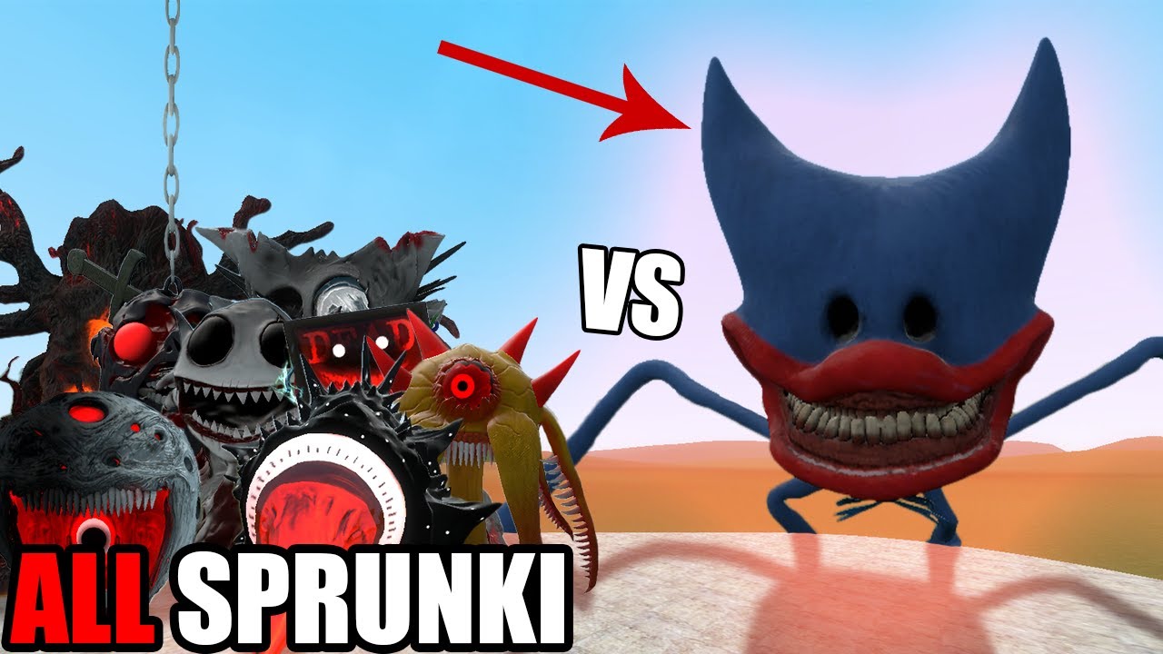 ALL SPRUNKI HORROR PHASE 10 VS HUGGY SONIC SHIN HORROR In garry's mod!!