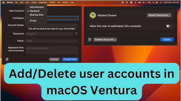 Add or Delete user accounts in macOS Ventura