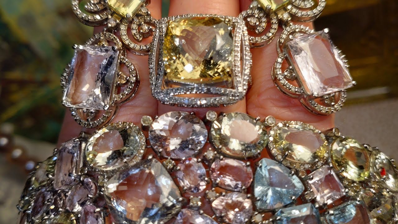 ТЯЖЁЛЫЙ ЛЮКС 👑🩵👑 АКВАМАРИНЫ МОРГАНИТЫ ГЕЛИОДОРЫ 🌞 УНИКАЛЬНЫЙ ДИЗАЙН 👑