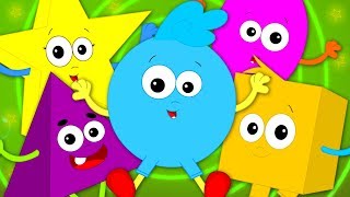 five little shapes nursery rhymes learn shapes for kids shapes song for children