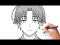 How to Draw Ayanokouji Kiyotaka from classroom of the elite step by step | anime drawing tutorial