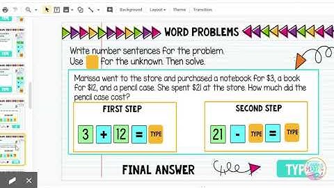 One and Two Step Word Problems Google Slides (2.OA.1)