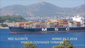 MSC ALICANTE departure from Piraeus Container Terminal