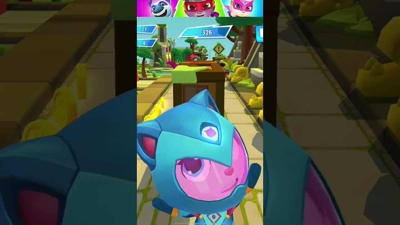 Talking Tom Hero Dash Blue Wave Angela Reverse Funny Fails & Falls Moments 