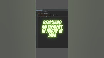 Removing an Element An Array in JAVA