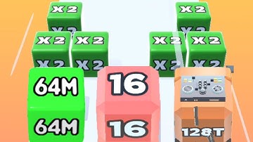 Ultimate Jelly run 2048 Showdown Score 16 vs 64M vs 128T jelly Cube number run jelly infinity mode