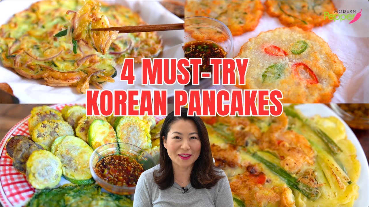 ⭐️4 MUST-TRY Korean Pancake Recipes: Squash Pancake, Potato Pancake, Seafood Pancake &#38; Meat Patties