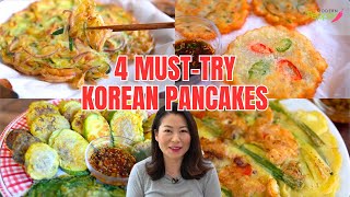 ⭐️4 MUST-TRY Korean Pancake Recipes: Squash Pancake, Potato Pancake, Seafood Pancake & Meat Patties