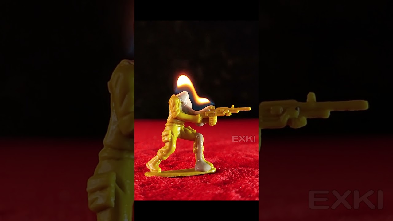 Melting Army Man | Plastic Army Man Melting | Toy Soldier On Fire | 🔥🔥
