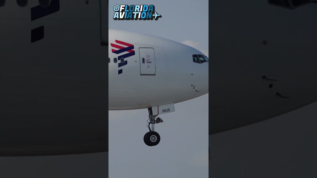 LATAM Boeing 777 Closeup Landing at Miami Int'l Airport | Plane Spotting in 4K