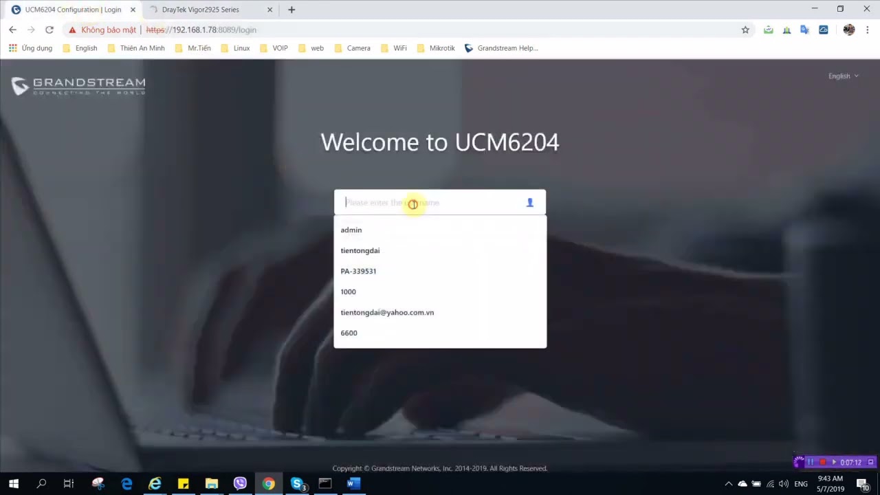 HUONG DAN CAU HINH SIPTRUNK VNPT KENH IN GrandStream 6300A