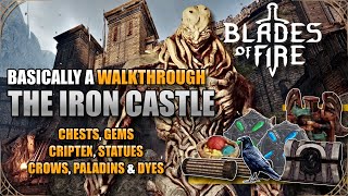 The Iron Castle - Gems, Statues, Criptex, Crow, Paladin & Dye Walkthrough - Blades Of Fire Guide