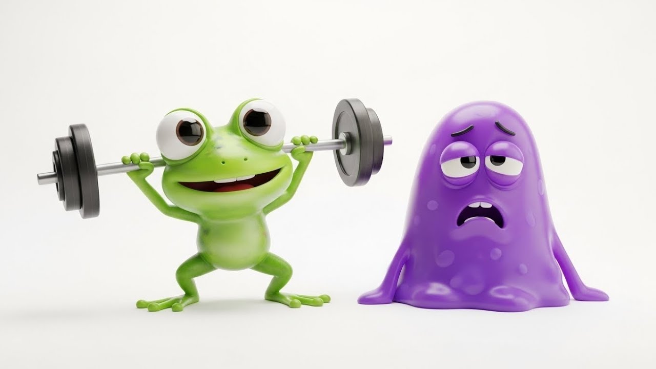 Frog Gym Champion vs Lazy Blob 😂 | Funny Animated Short