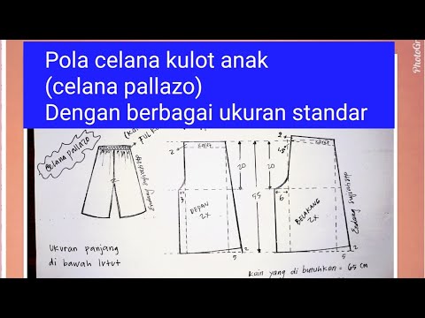  Pola celana kulot  anak celana  pallazo dengan berbagai 