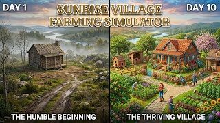 Sunrise Village Farming Simulator: From Humble Beginning to Thriving Farm! (Day 1 vs Day 10)