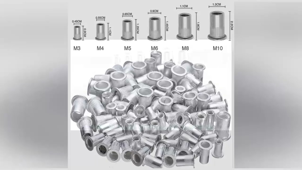 20/50/100pcs Aluminum Alloy Rivnut Alloy Rivnut Flat Head Threaded Rivet Insert Nutsert Cap Rivet Nu